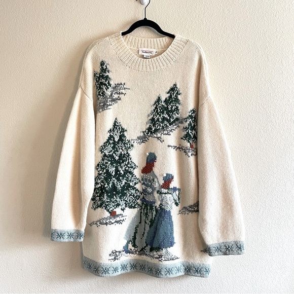 Talbots Sweaters - Vintage 90's Christmas Winter Holiday Sweater Mini Dress Beaded Knit Talbots XL